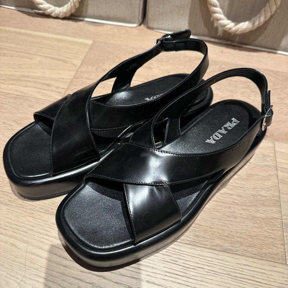 prada leather sandals